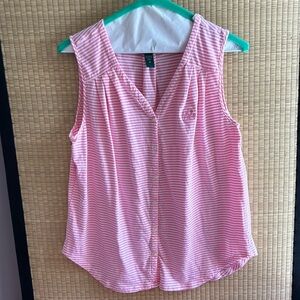 Lauren Ralph Lauren Pink Striped Sleep Top